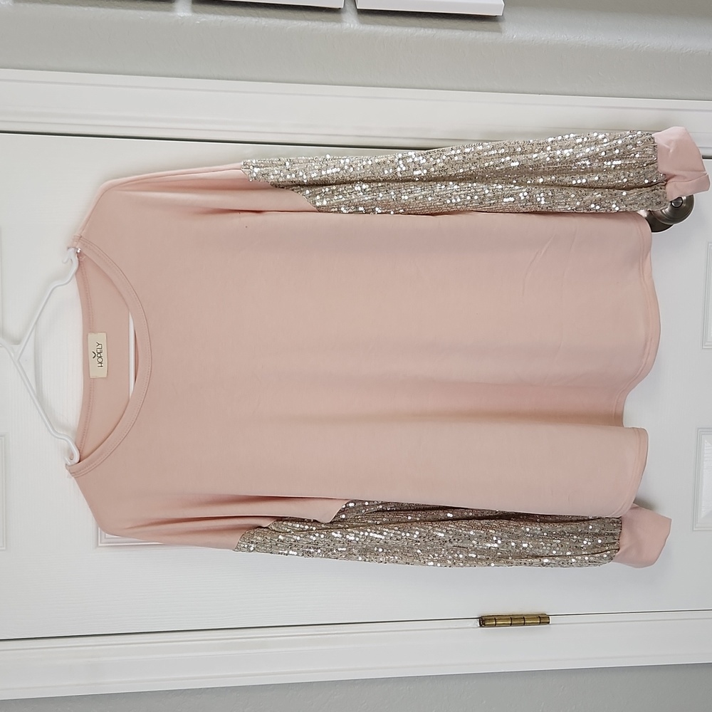 Sequin sleeve sweater